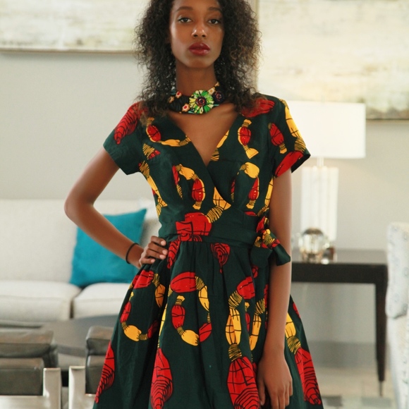ripebelly Dresses & Skirts - SOLD!African Print Women’s Kimono Wrap Mini Dress.